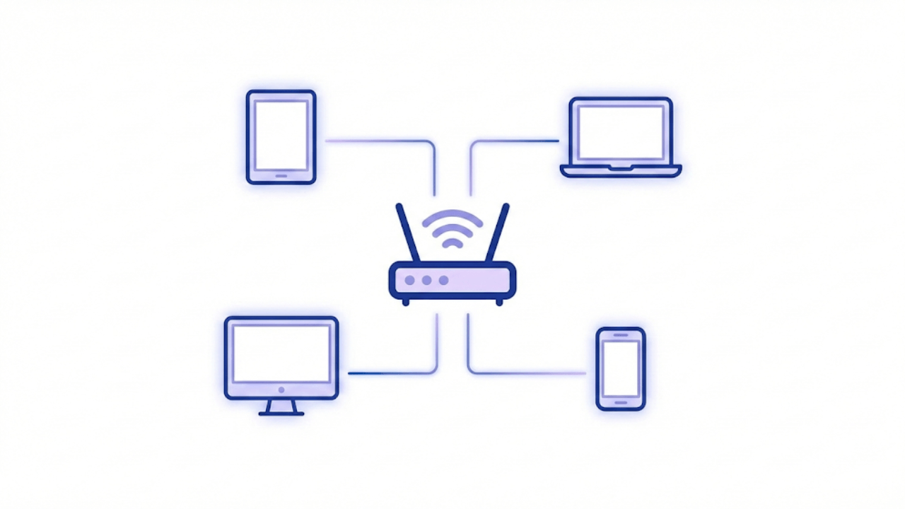 Schéma multi appareils pour IPTV Smarters Pro multi-écran en infographie