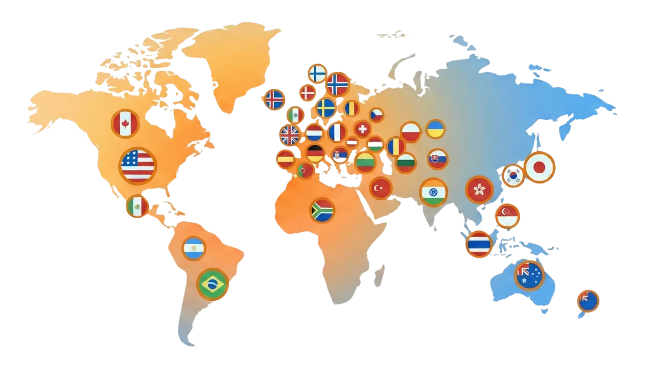 Carte de couverture mondiale
