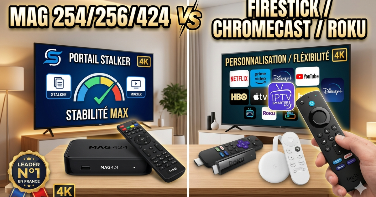 Guide expert 2026 : Réussissez votre installation IPTV sur MAG 254/256/424. Activez votre portail et profitez de l'IPTV Smarters Pro en 4K stable en France.