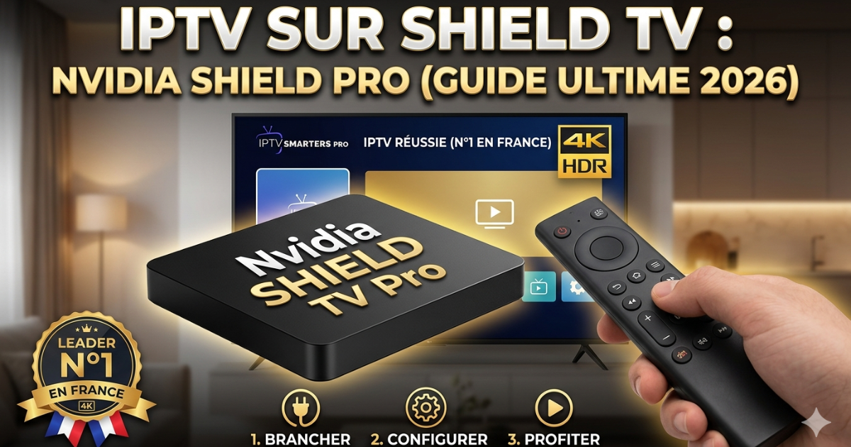 Optimisez votre IPTV sur Nvidia Shield TV Pro. Installation, réglages 4K et astuces pour IPTV Smarters Pro avec le n°1 en France.