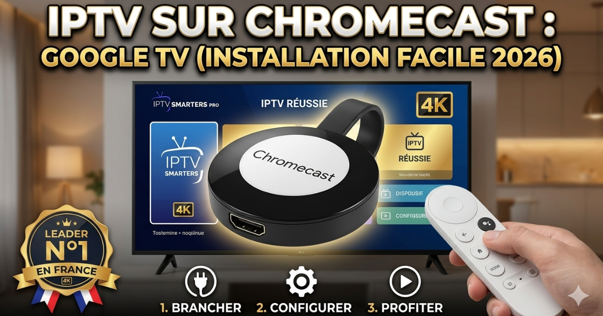 IPTV sur Chromecast avec Google TV : Guide Installation 4K 2026