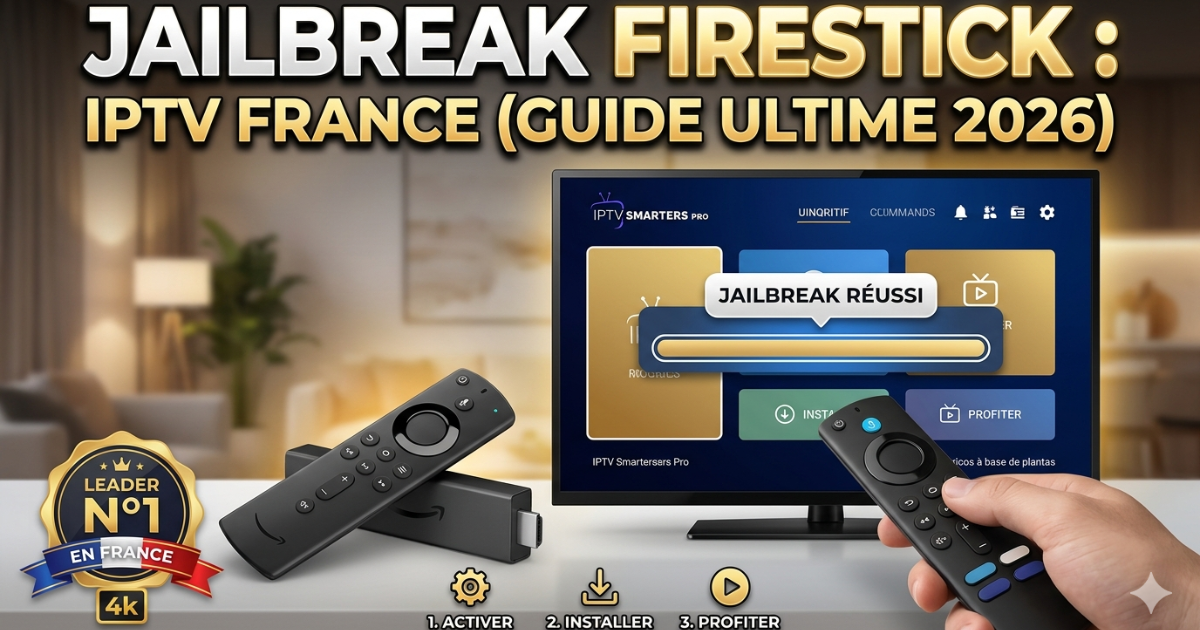 Guide 2026 : Réussissez votre Jailbreak Firestick pour IPTV France en 5 étapes. Installez IPTV Smarters Pro et profitez d'un streaming 4K stable et sans coupure.